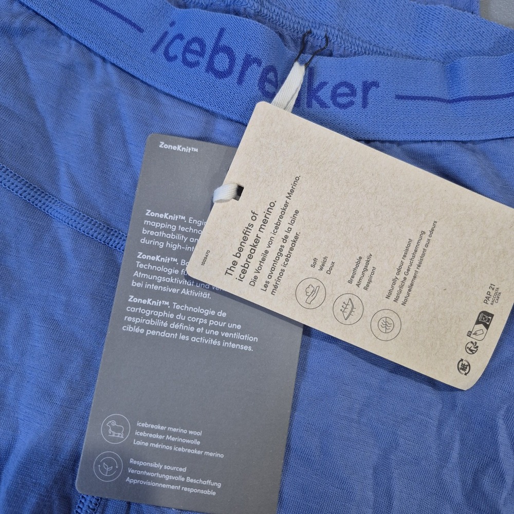 Icebreaker Merino Wool Leggings Womens Small Blue 200 ZoneKnit Base Layer Vented - Picture 4 of 11